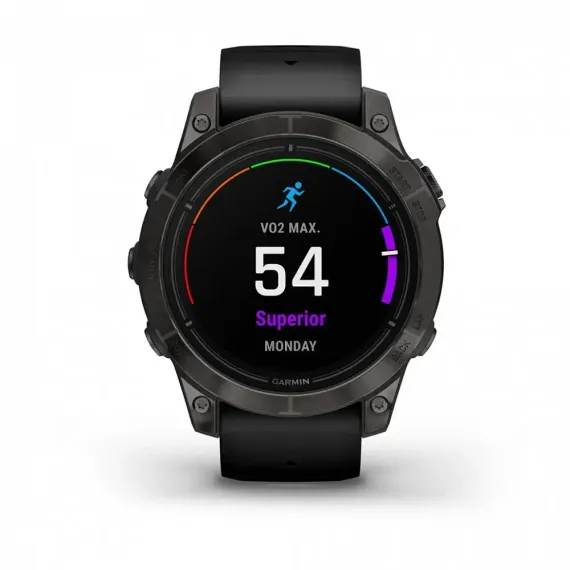 Garmin epix Pro (Gen 2) Sapphire Edition 47 мм, титановый, угольно-серый DLC, черный ремешок