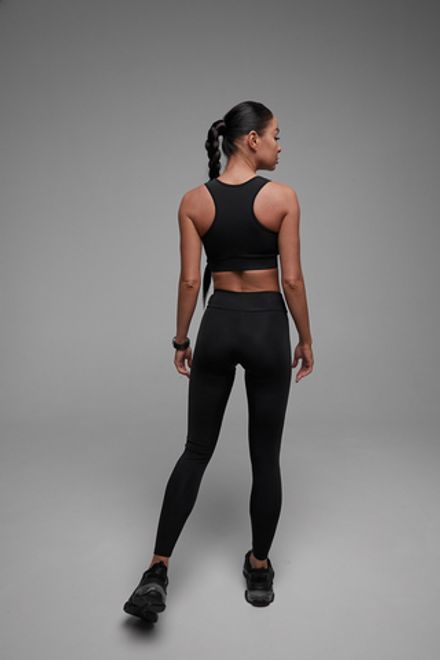 Леггинсы Simple Black с прямым поясом