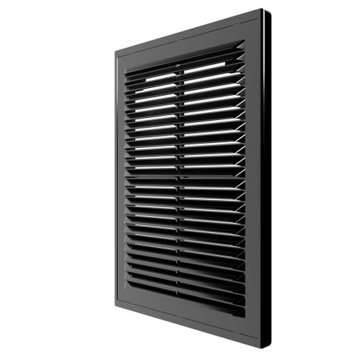 Решетка вент. 180*250 1825Р Black ж/наклонные с сеткой, разъемная ERA