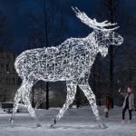 светодиодная фигура "Лось" серебряный