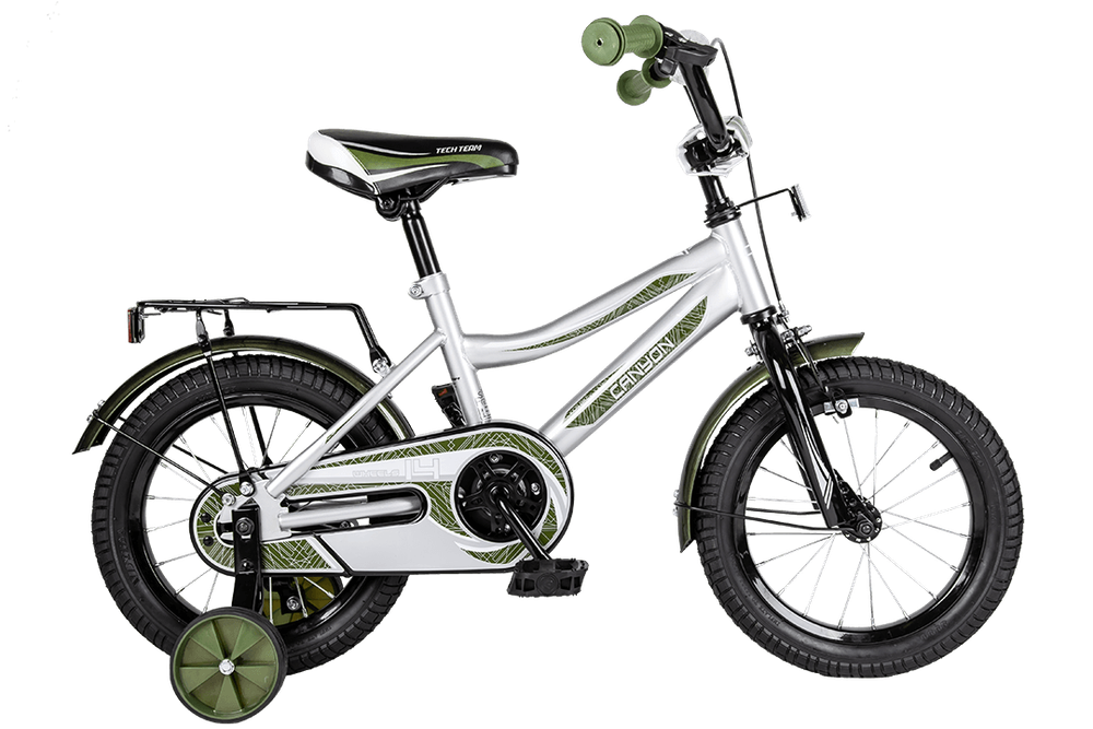 Велосипед TechTeam Canyon 18" серо-зелёный (сталь)