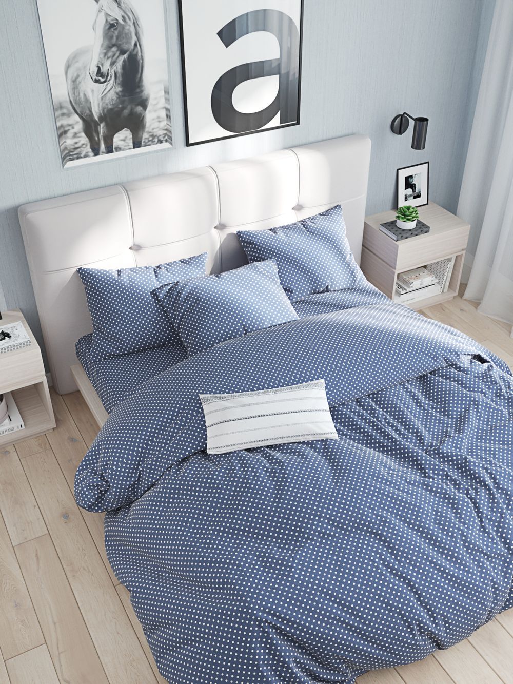 Простынь на резинке Сказка "Небо" 180х200 см, перкаль