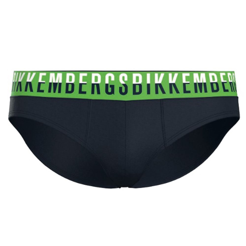 Мужские трусы брифы темно-синие набор 3в1 Bikkembergs BICOLOR BKK52USP27TR
