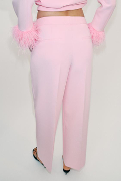 ZARA БРЮКИ ПРЯМОГО КРОЯ С НИЗКОЙ ПОСАДКОЙ, РОЗОВЫЙ