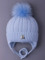 Шапка зимняя вязаная с помпоном для детей
