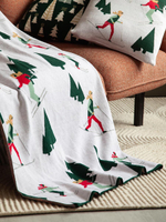 Плед из хлопка с новогодним рисунком let's ski из коллекции new year essential, 130x180 см