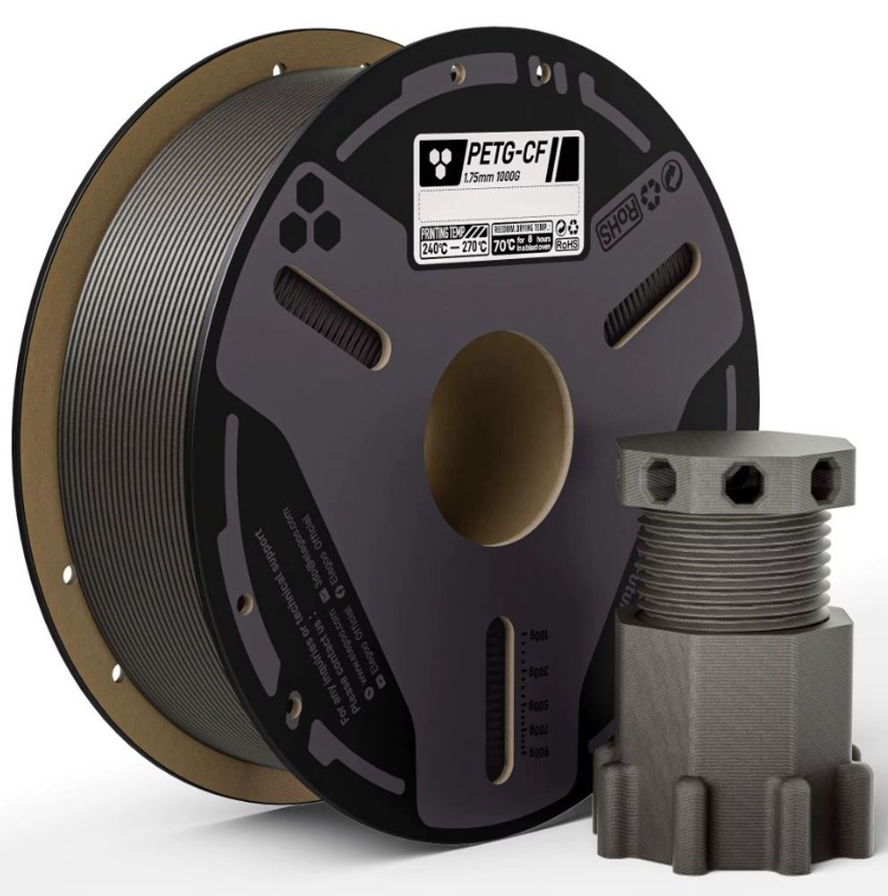PETG-CF (Carbon Fiber) пластик Elegoo для 3D принтера 1 кг (Серый) PETG-CF (Carbon Fiber) пластик Elegoo для 3D принтера 1 кг (Серый)