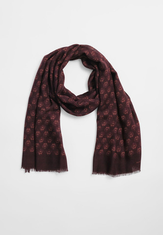 Шерстяной палантин Qarlygash & Qyzgaldaq BURGUNDY 68х180