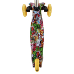 Самокат 3х-колес. 55 см, ручка макс. 62 см, желтый, колеса PU свет цветные, макс. вес 45 кг