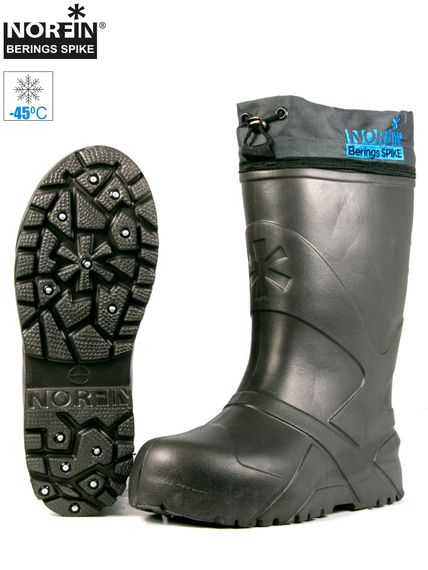 Сапоги зим. Norfin BERINGS SPIKE с манж. и шипами антрац. -45С EVA р.40-41