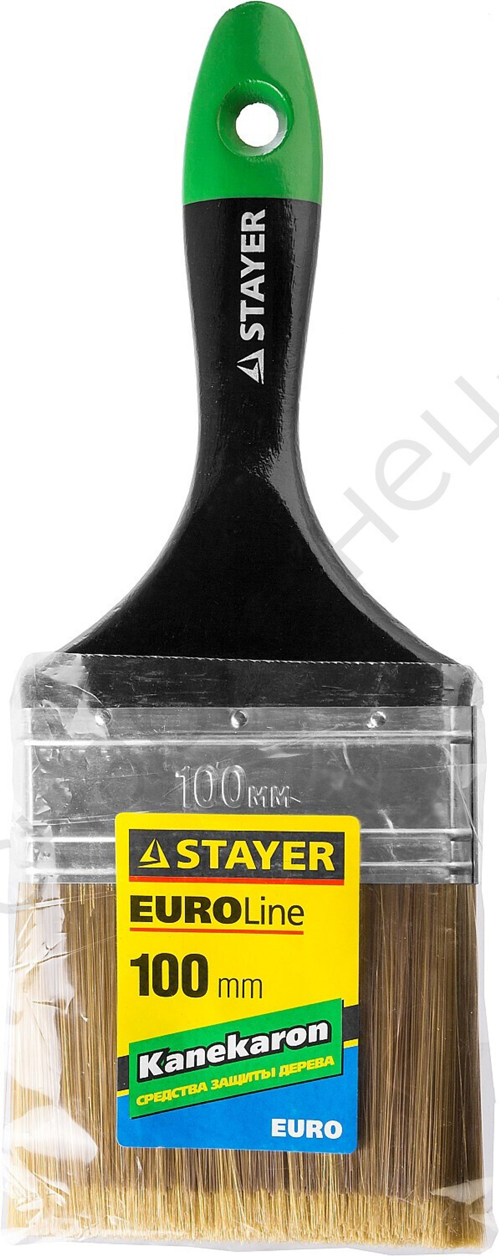STAYER AQUA-KANEKARON 100 мм, 4″ искусственная щетина, деревянная ручка, Плоская кисть (0106-100)