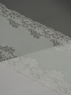 Эластичное кружево дымчатый ментол с шампанью ширина 22 см