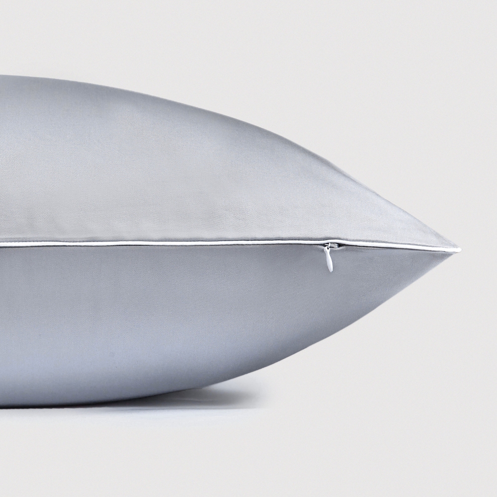 Постельное белье cемейное Сlaire&Caroll Lune серое с белым кантом