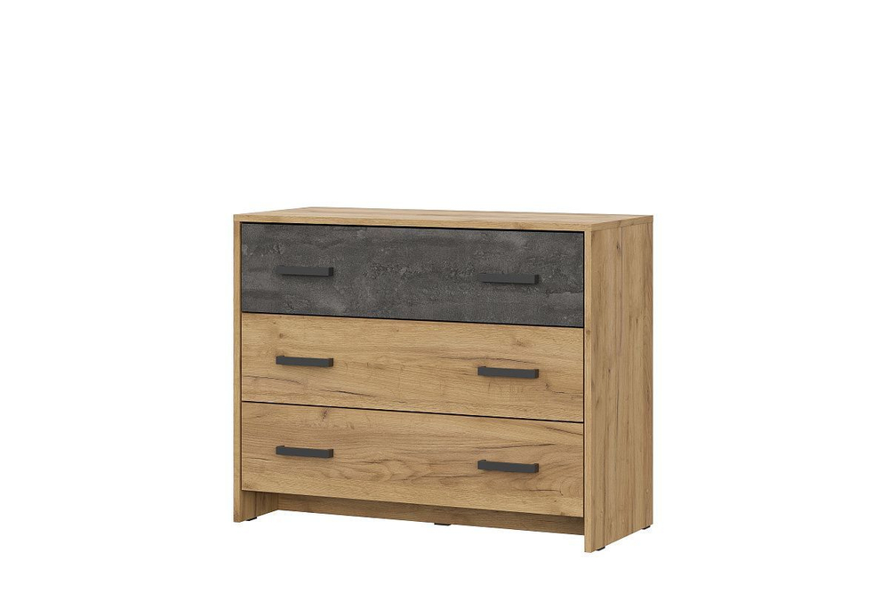 Спальный гарнитур МСП-1 (Дуб золотой/Камень темный) 1400