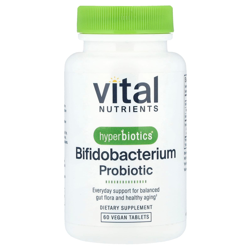 Vital Nutrients, Hyperbiotics®, пробиотик бифидобактерий, 60 веганских таблеток
