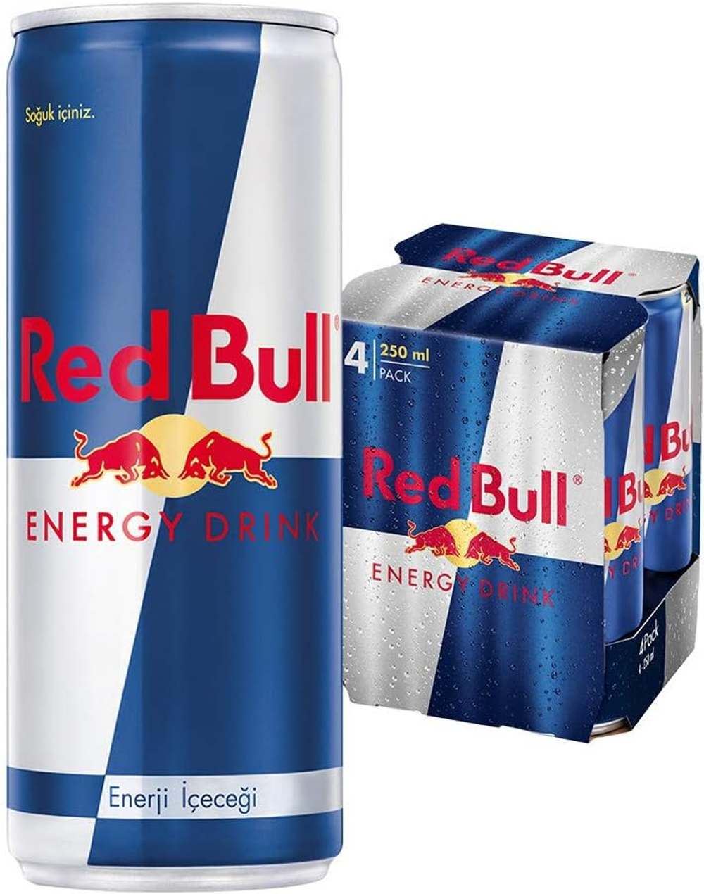 Энергетический напиток Red Bull, 250 мл (упаковка из 4 бутылок, 4×250 мл) Оригинал - Red Bull