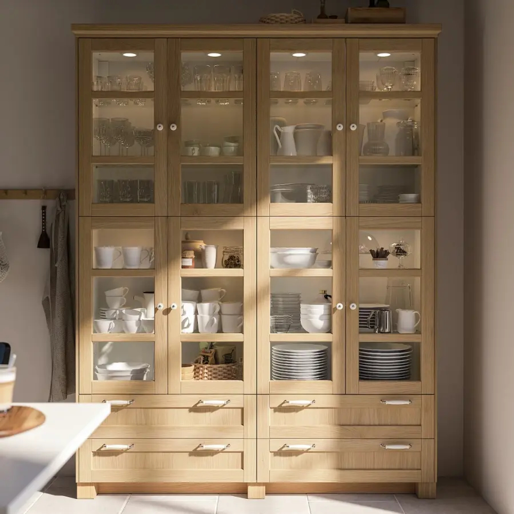 Стеклянная дверь - IKEA FORSBACKA/ФОРСБАКА ИКЕА, 80х30 см, светло-коричневый