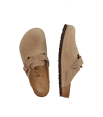 Шлепанцы кожаные boston Birkenstock - коричневый(960811)