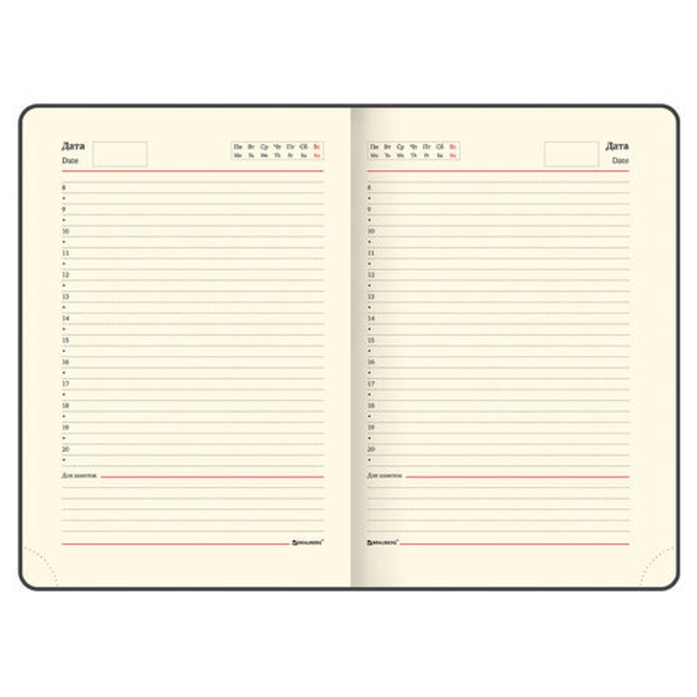 Ежедневник недатированный B6 (127х186 мм), BRAUBERG VISTA, под кожу, гибкий, 136 л., "Good old England", 112107