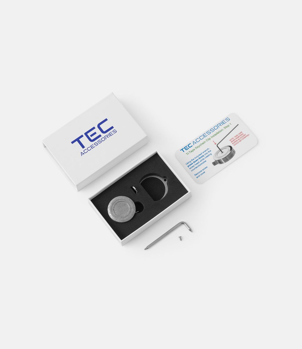 TEC Ti-Tape White Frost Damascus — мини-рулетка из титана