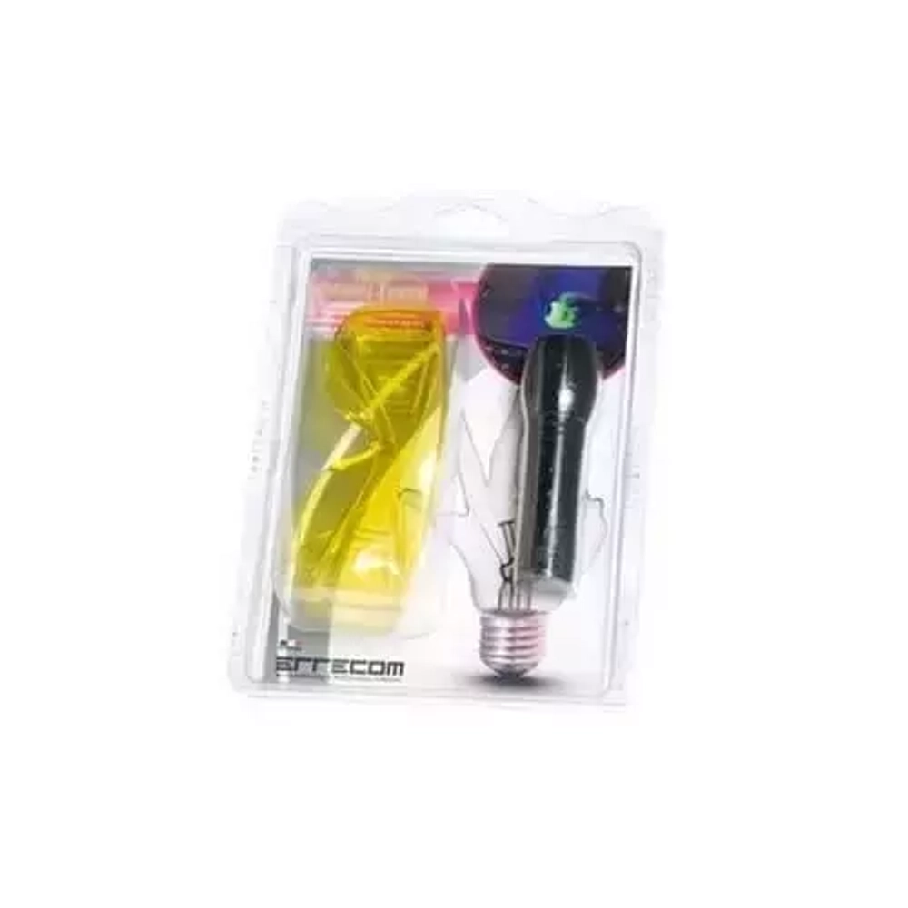 UV-лампа Mini Bright Torch, питание 3 батарейки ААА, очки ERRECOM RK1230