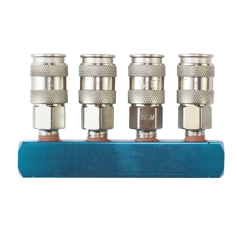 WDK-84MM Разветвитель пневматический, вход 1/4" (F), 4 выхода БРС