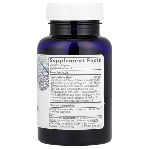 Biocidin Botanicals, Biocidin®, капсулы с жидкостью широкого спектра действия, 90 капсул