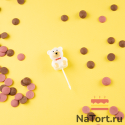 Свеча для торта «Мишка» (белый, 7 см)