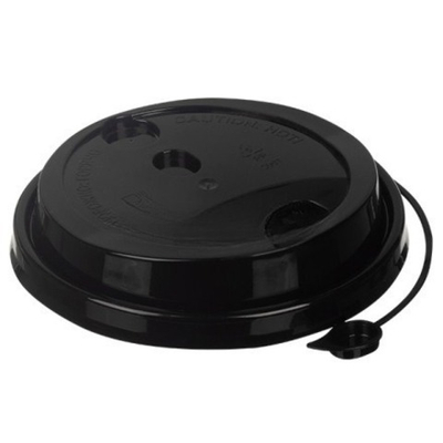 Крышка для стакана (d-90 мм) с питейником черная МАТОВАЯ ВЗЛП (50/1000 шт.) 3001м/ч