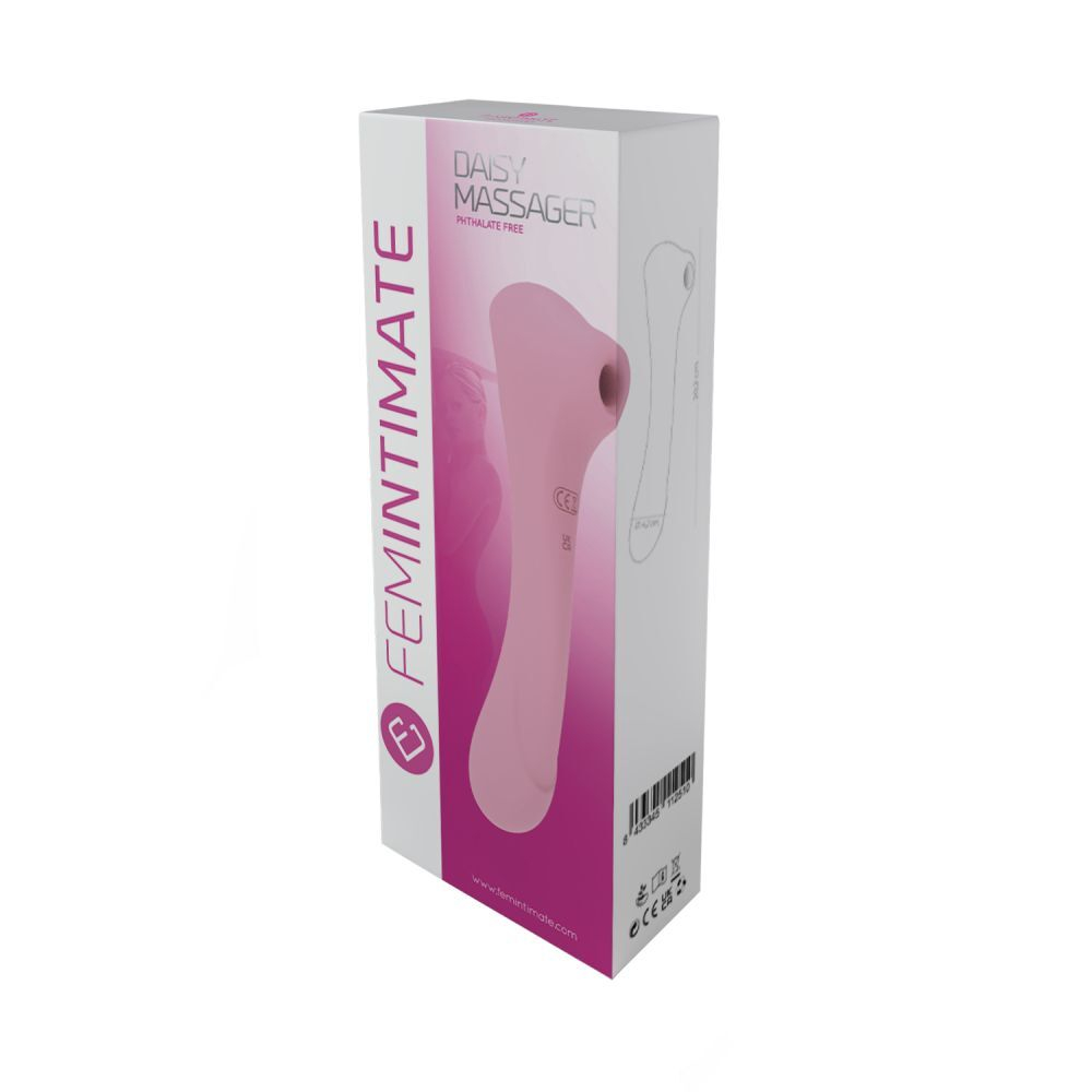 Нежно-розовый двусторонний стимулятор Daisy Massager - 20,2 см. (Цвет: нежно-розовый)
