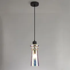 4967/1A MODERN ODL23 300 матов.черный/разноцветный/металл/стекло Подвес E14 1*40W PASTI