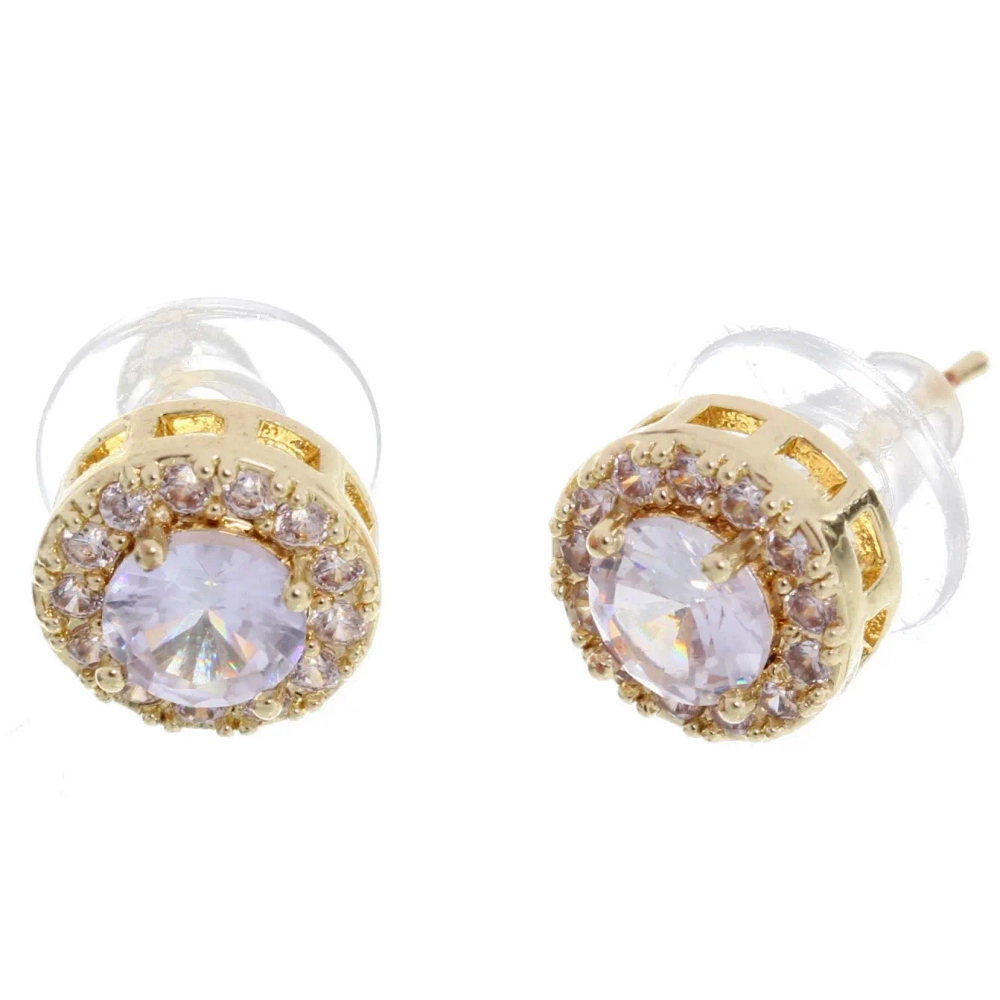 Серьги из гиппоалергенного металла со стразами «ПАЛУМНА», классика, цвет золото и серебро, 1,2-dсм