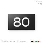 Табличка с номером 80 на дверь квартиры, для офиса, кабинета, аудитории, склада, черная 120х70 мм, Айдентика Технолоджи