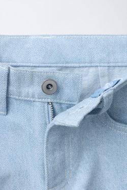 ZARA БРЮКИ BOMBACHO С ЗАЩИПАМИ, ГОЛУБОЙ