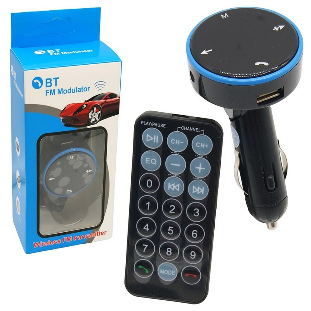 Автомобильный FM-трансмиттер S15BT Bluetooth (черный)