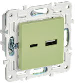 SKANDY Розетка USB A+C 18Вт SK-R13G мятный IEK