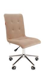 Офисное кресло Chairman 030 Россия ткань T-6 бежевый, хром, без подлокотников
