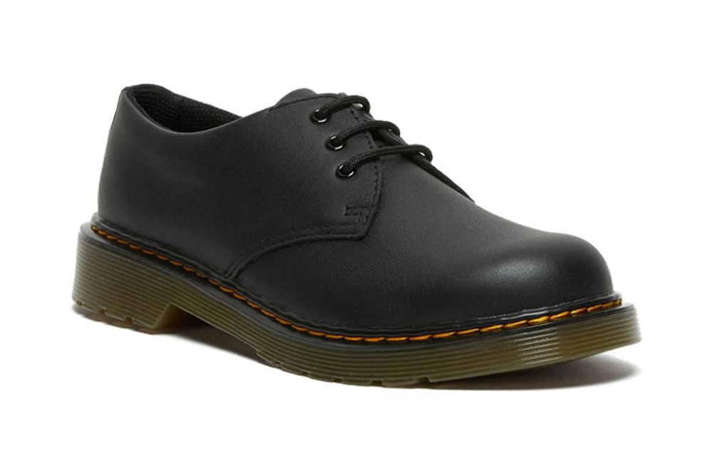 Big boy Dr.Martens/Dr. Martin Youth 1461 British Style 3-hole retro flat shoes Black