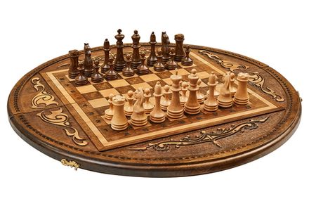 Шахматы + нарды резные "Аревик" 60, Mkhitaryan