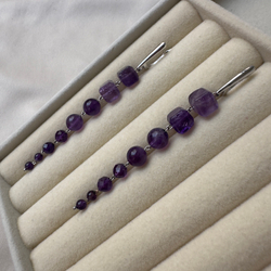 Серьги «Фиалковый каскад» — с аметистом