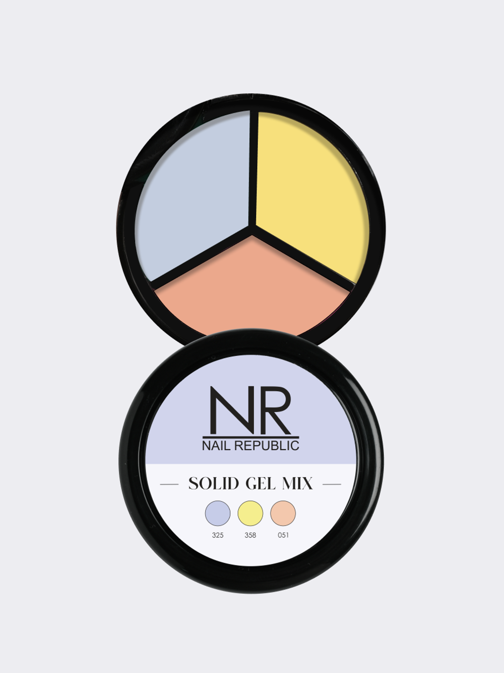 NR Solid Gel Mix Твердые гель-лаки Palette 18 (325, 328, 051), 3х5гр