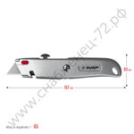 ЗУБР М-24, А24, универсальный металлический нож с трапециевидным лезвием (09228)