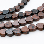 Обсидиан коричневый, сердце, размер около 10 мм, цена за 18-19 шт (1/2 нити)