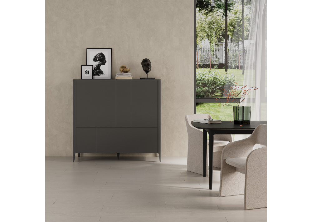 Шкаф Type 3 двери 2 ящика высота 135 см (темно-серый)