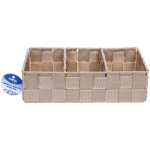 Органайзер для хранения «ФАРТЕГО», цвет капучино, три отделения, 25*13*6см (лейбл Селфи)