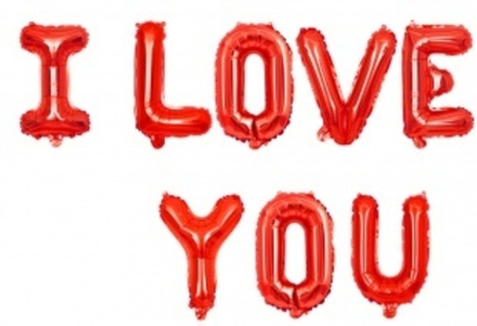 Набор шаров-букв (17""/43 см) Мини-Надпись "I Love You", Красный, 1 шт. в уп. В60