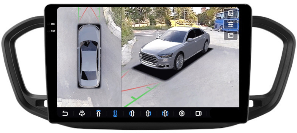 Магнитола для Lada Vesta NG 2023+ (штатный экран) - FarCar BX10-360-7289B10 монитор 10.36" 2K QLED на Android 13, 6Гб+128Гб, CarPlay, 4G SIM-слот, 4 камеры в комплекте