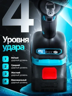 Гайковерт аккумуляторный ударный бесщеточный 1/2