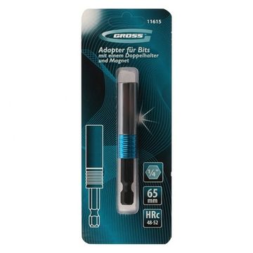 Адаптер для бит с двойным держателем и магнитом, 65 мм, 1/4" Gross 11615