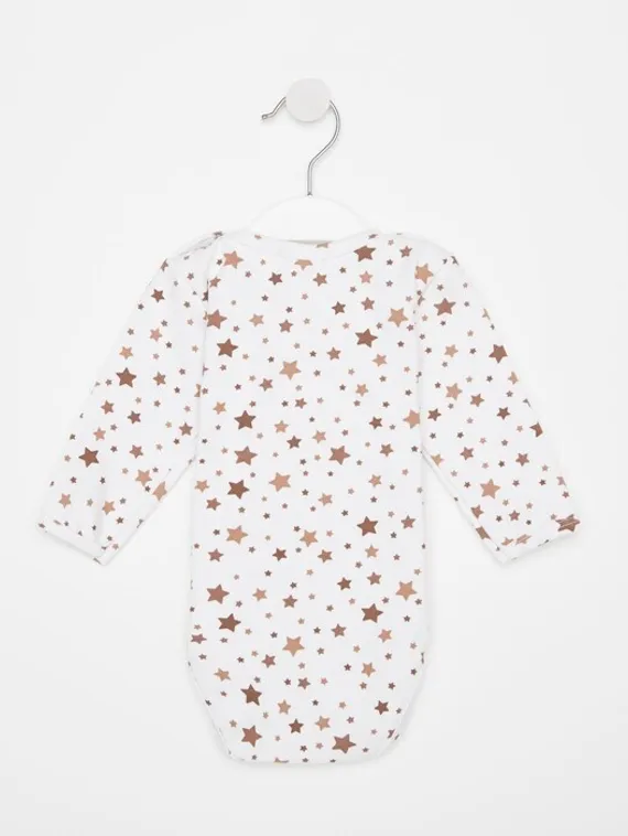 Боди детское, цвет белый/бежевый, рост 74 см